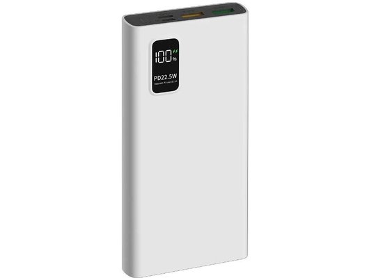 Внешний аккумулятор PERO PB05 10000 mAh, Li-Pol, output USB-C + 2 USB-A,белый